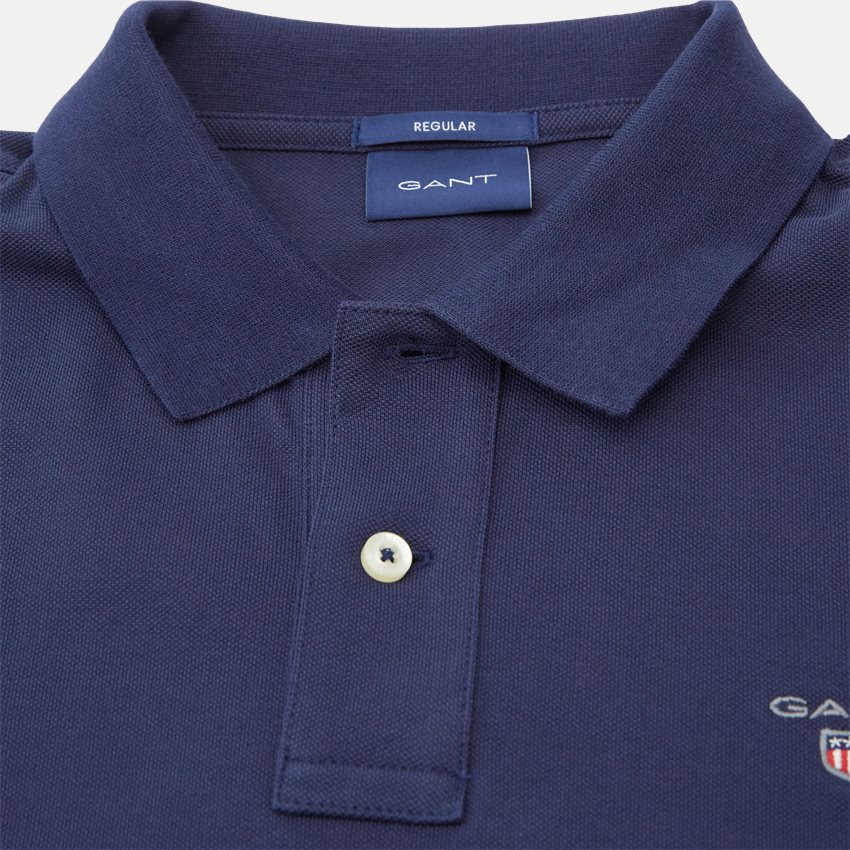 Gant T-shirts ORIGINAL PIQUE LS RUGGER 5201 AW22 EVENING BLUE